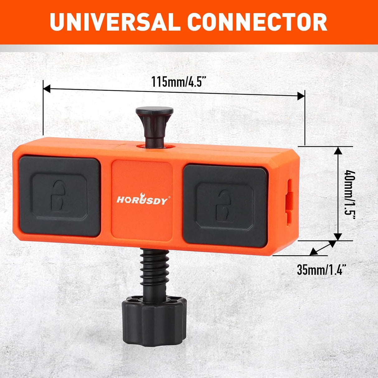 HORUSDY clamp connector with built-in level and adjustable knob, compatible with woodworking bar clamps