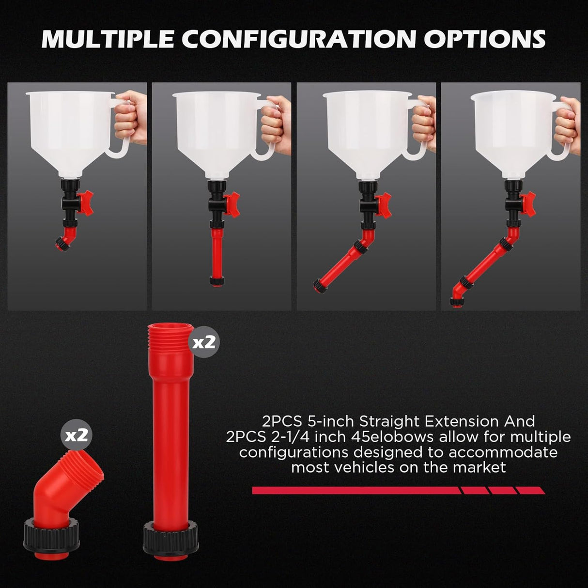 SEDY 22-piece no spill coolant funnel kit with adapters and shut-off valve for clean and precise radiator fluid filling in cars and trucks