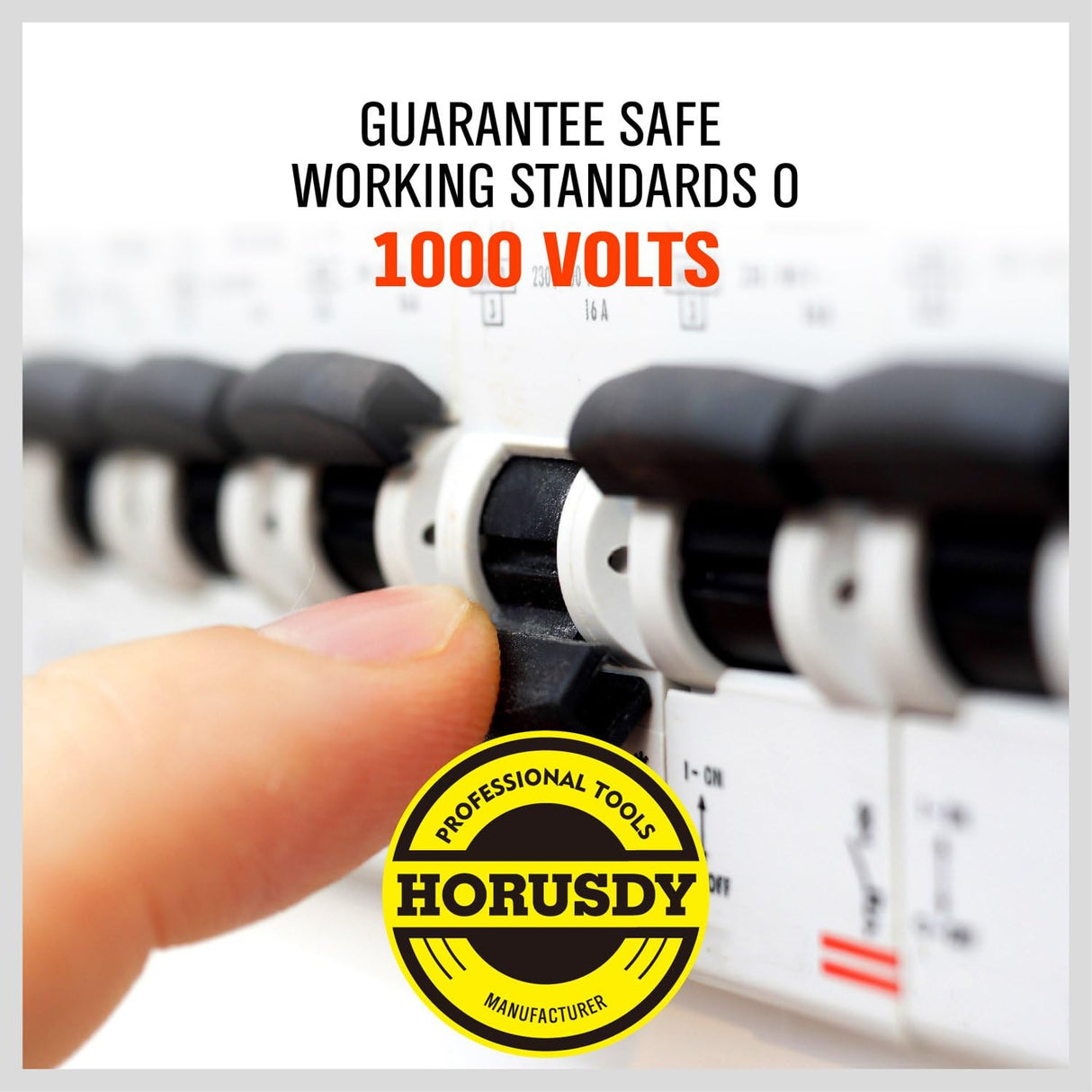 HORUSDY insulated magnetic screwdriver set with ergonomic handles for electrical work and high-voltage safety