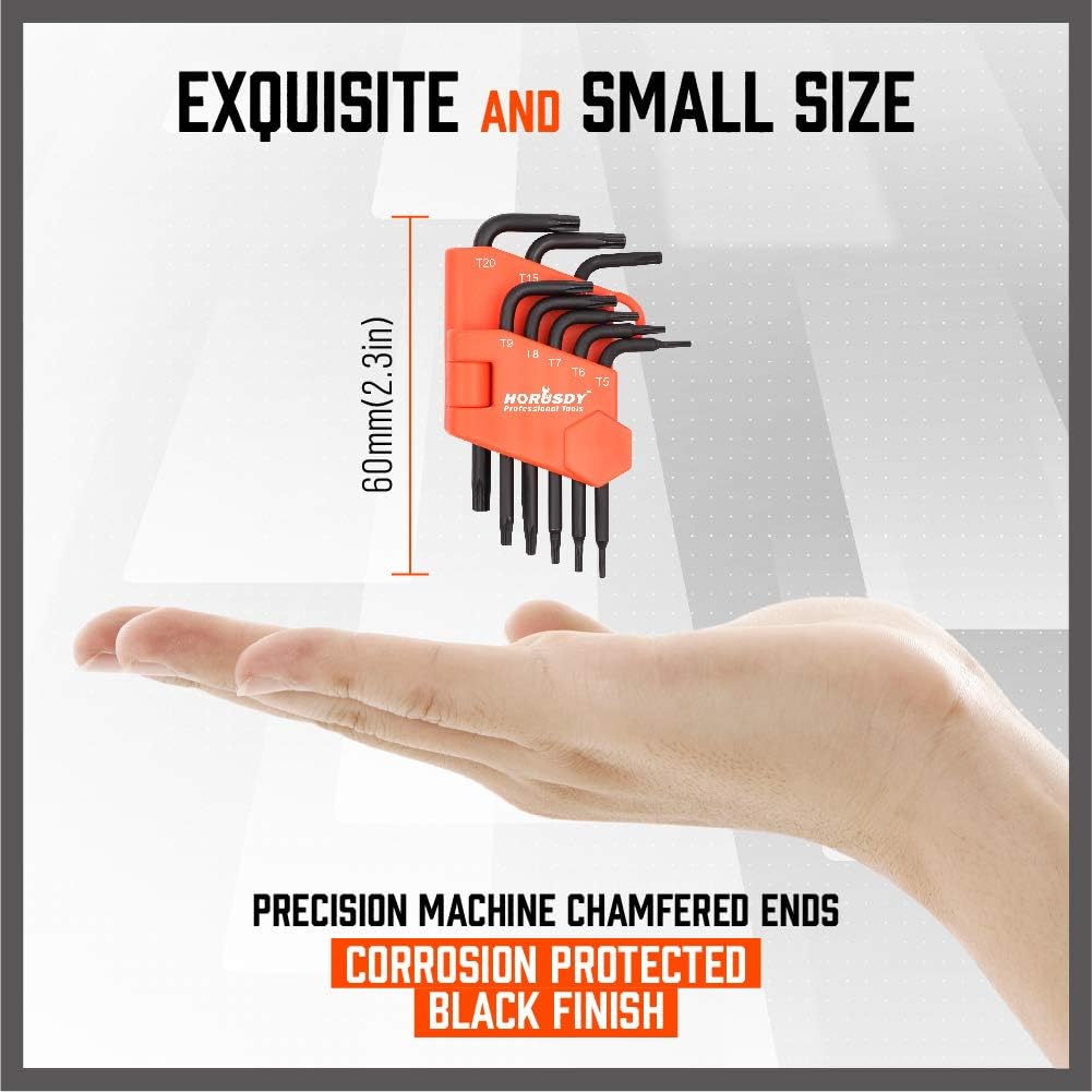 SEDY 8PCS Mini Tamperproof Torx Key Set – Precision-Machined with Corrosion-Protected Black Finish, Perfect for Small Repairs