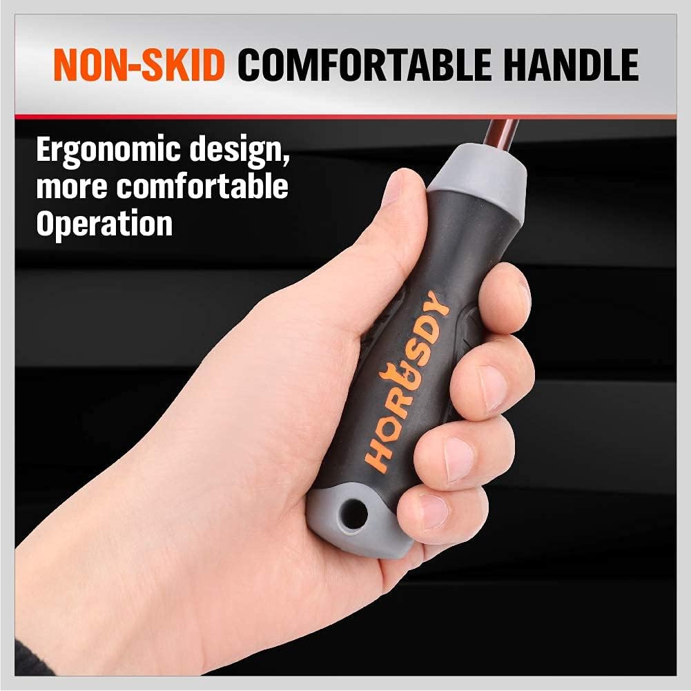 HORUSDY 13-piece magnetic Torx screwdriver set with ergonomic handles, S2 steel shafts, and demagnetizer tool