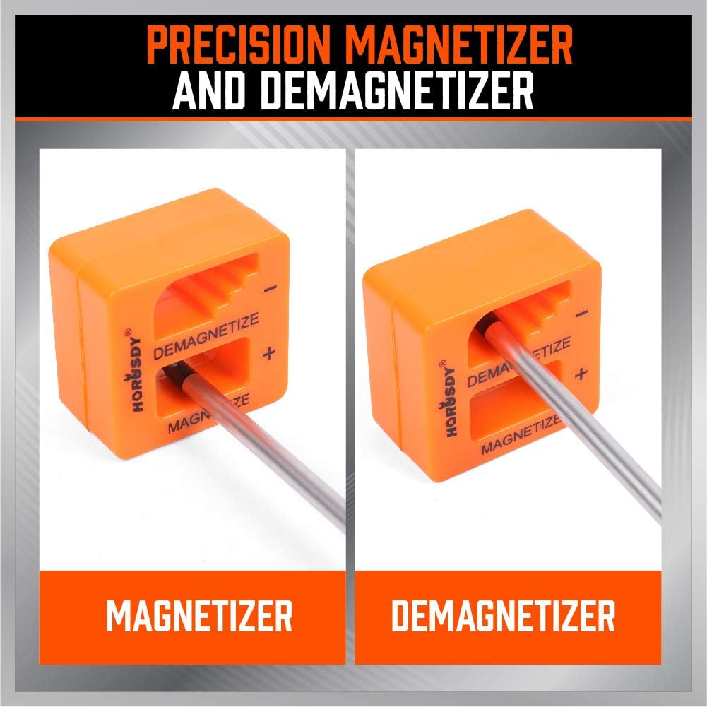 HORUSDY 13-piece magnetic Torx screwdriver set with ergonomic handles, S2 steel shafts, and demagnetizer tool