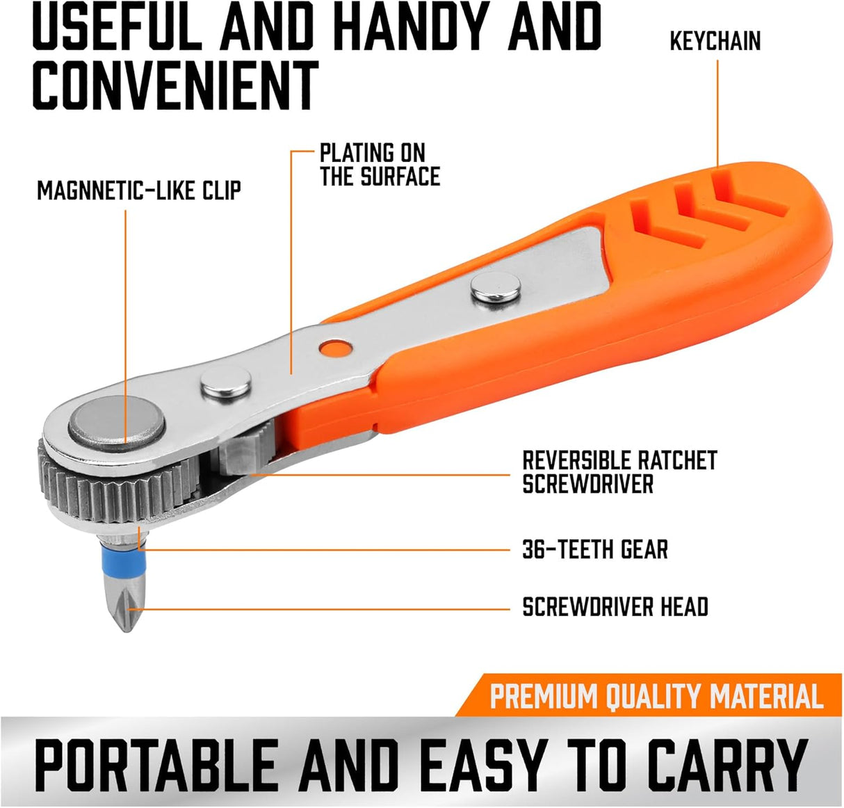 HORUSDY 23-in-1 compact mini ratchet wrench and bit set with reversible gear driver, S2 steel bits, and portable storage for confined space applications.