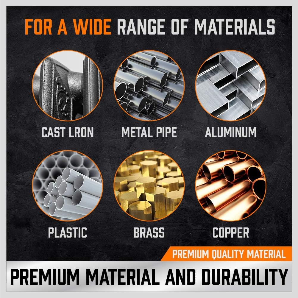 HORUSDY 5-piece carbon steel NPT pipe tap set with orange storage case for threading cast iron, aluminum, brass, and plastic