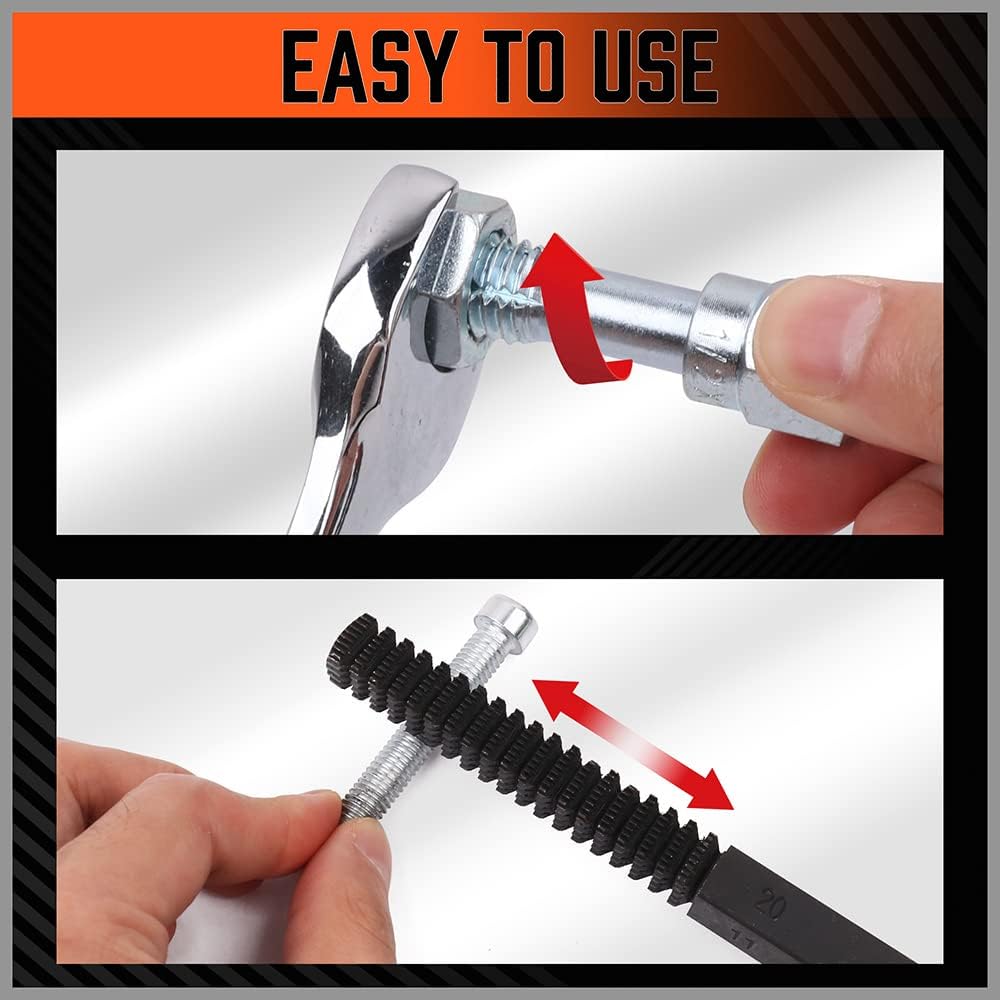 HORUSDY 48-piece rethreading tool set with SAE and metric taps, dies, thread files, and storage case