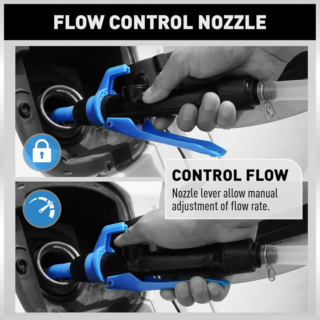 HORUSDY Portable Battery-Operated Liquid Transfer Pump, 2.2GPM, Blue, Ideal for Fuel & Water Transfer