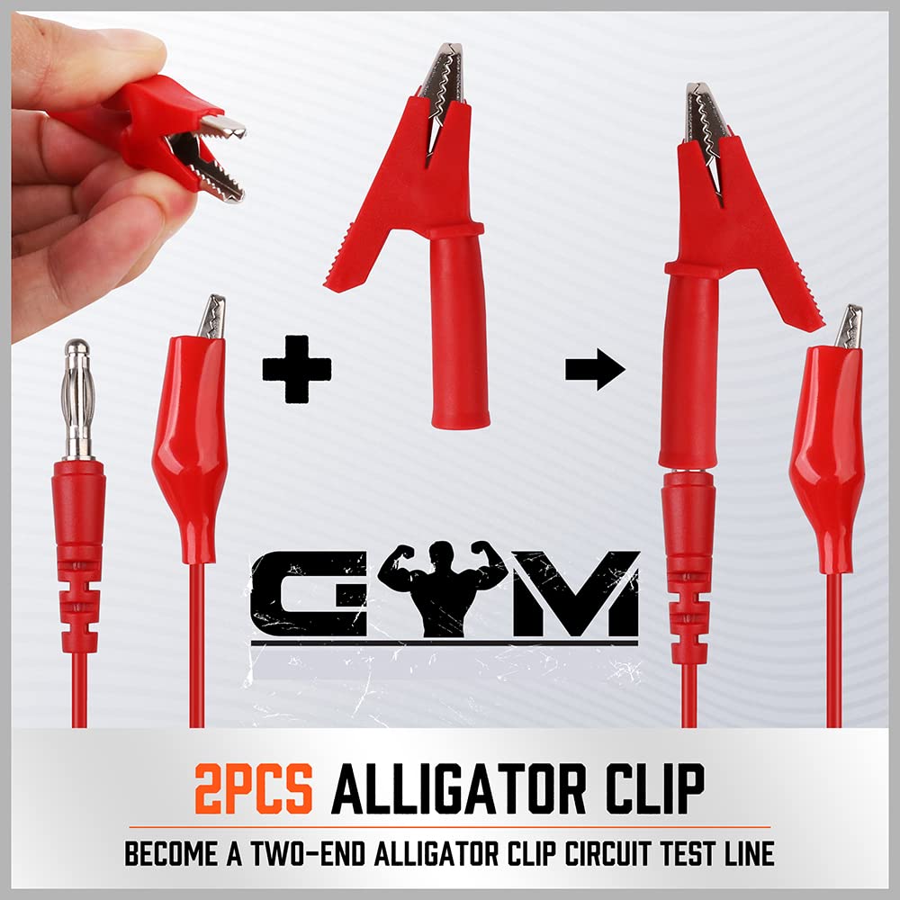 22-piece multicolor back probe kit with 4mm banana plugs and alligator clip test leads for multimeter and automotive diagnostic testing.