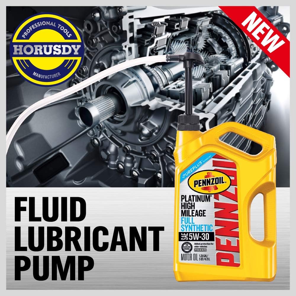HORUSDY Fluid Lubricant Pump with 60cm Flexible Hose for Automotive and Industrial Use