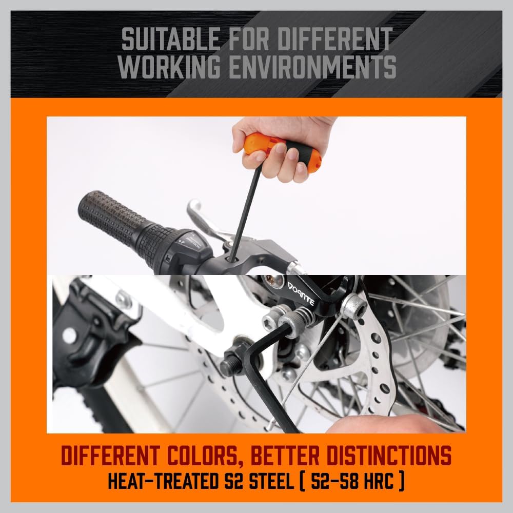 HORUSDY 30-piece hex key wrench set with T-handle and orange storage case, includes SAE and metric sizes