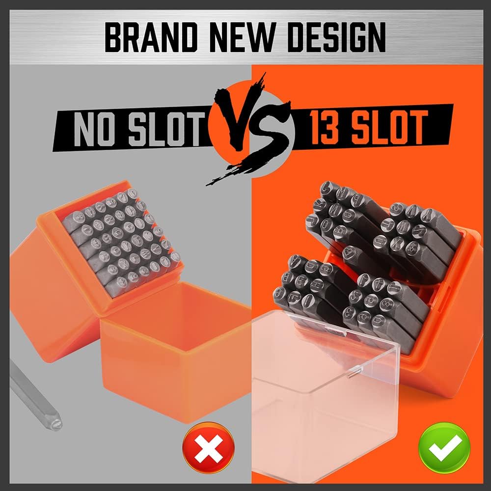 HORUSDY 3mm number and letter metal stamp set for marking metal, leather, jewelry, with upgraded storage case