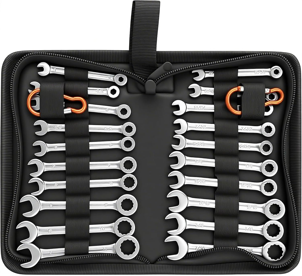SEDY 22-piece mini metric and SAE combination wrench set in compact storage pouch for tight space repairs
