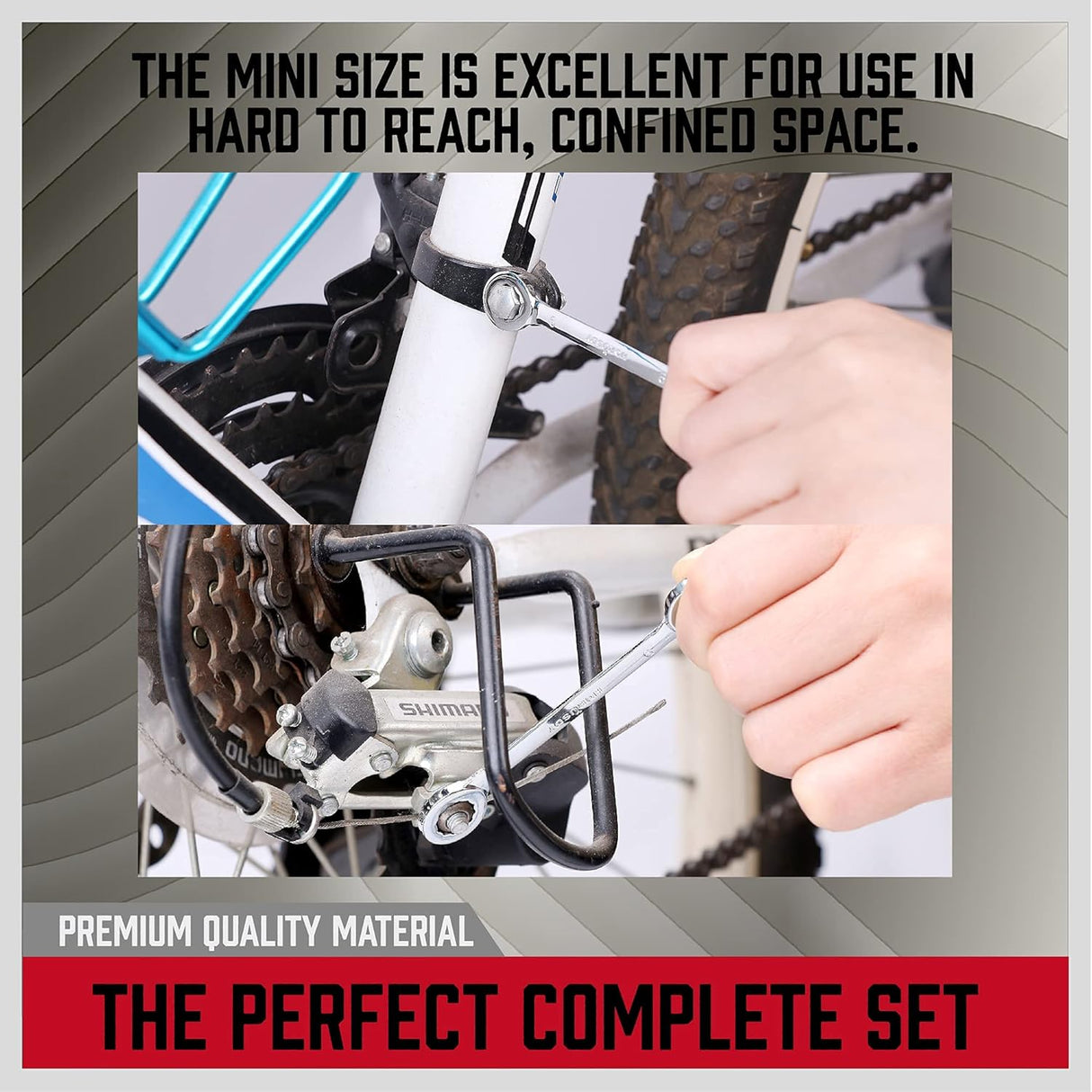 SEDY 22-piece mini metric and SAE combination wrench set in compact storage pouch for tight space repairs