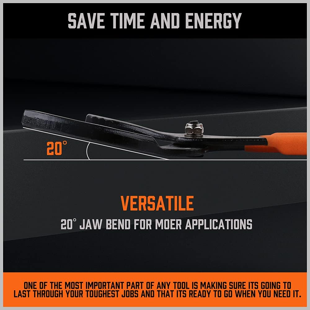 HORUSDY 12-inch adjustable oil filter pliers with slip joint design, non-slip handles, and secure grip for 2.5 to 4.6 inch filters