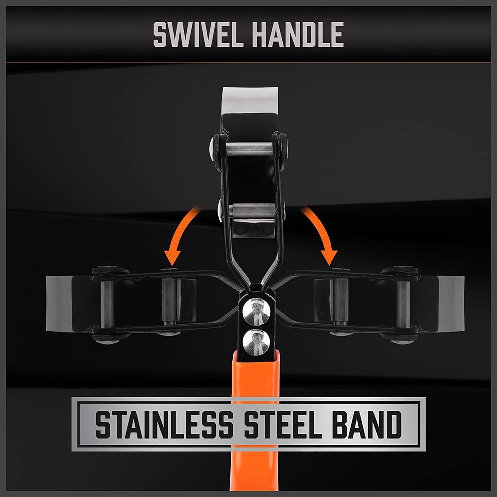 HORUSDY 5-piece oil filter wrench set with adjustable swivel handles and 12-inch pliers, packed in durable carrying case