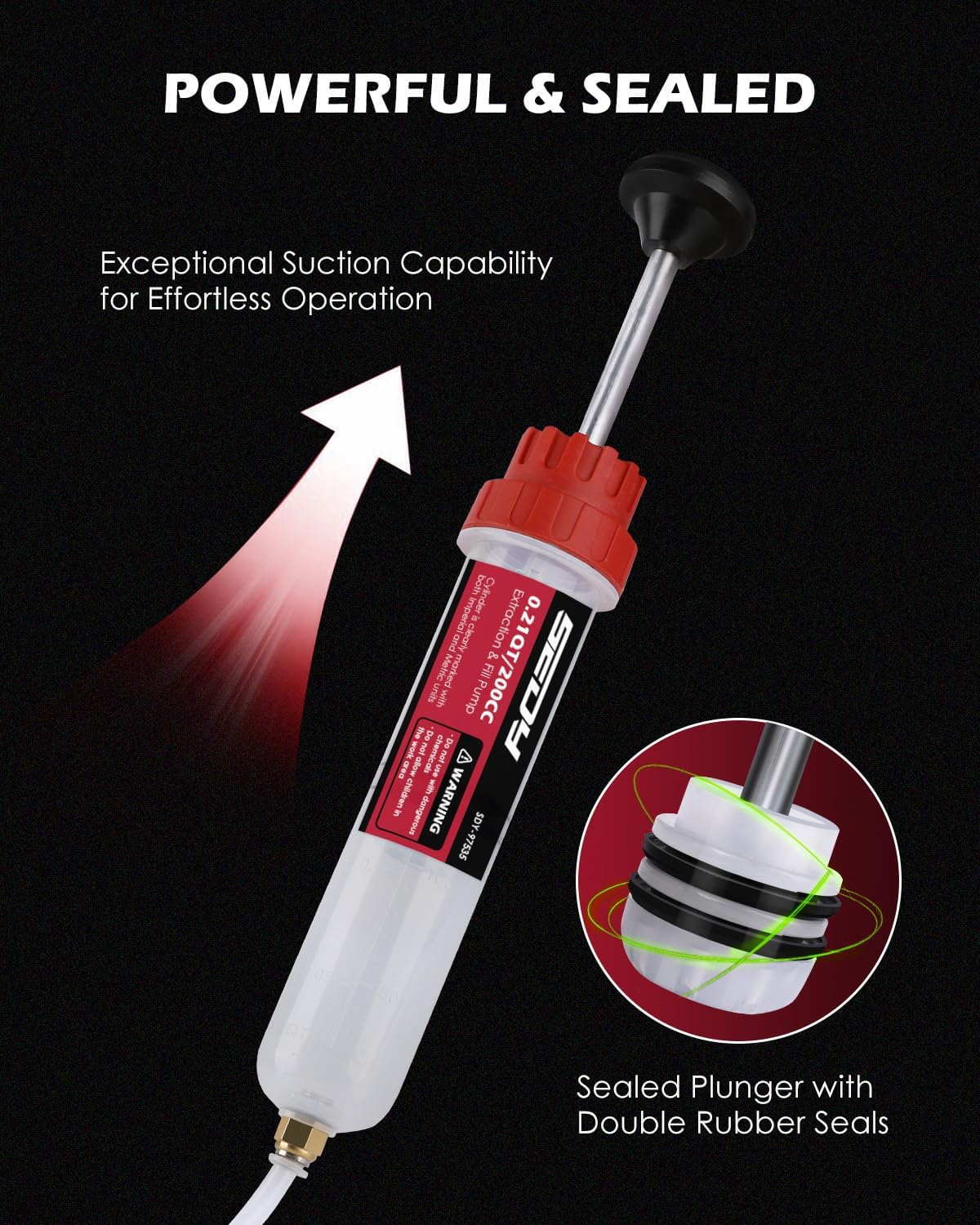 SEDY 200cc Oil Extraction & Fill Pump with Auto-Locking Tube and Precision Scale for Car Fluid Transfer