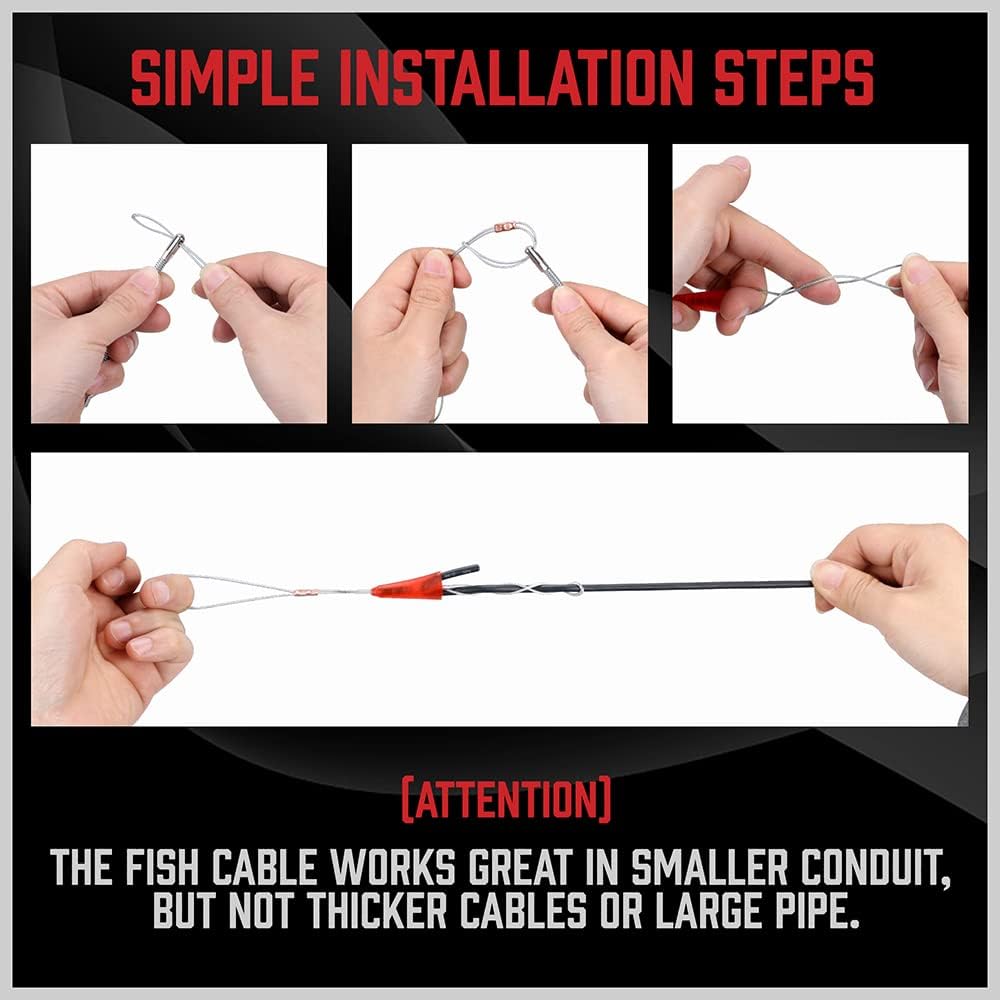 SEDY fiberglass wire running kit with 16 flexible rods and 5 brass attachments for pulling electrical wires through walls, conduits, attics, crawl spaces, and ceilings