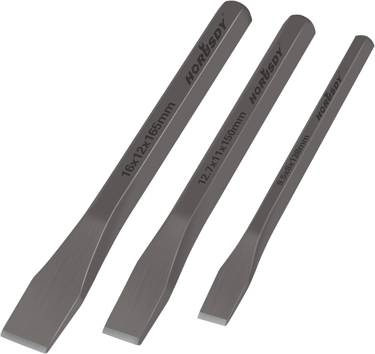 HORUSDY 3-piece cold chisel set made of CR-V steel, heat treated, for metal and masonry work
