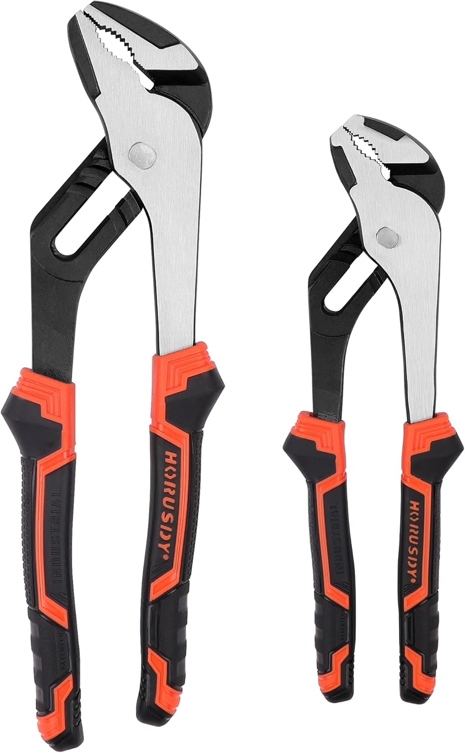 2-piece adjustable groove joint pliers set with ergonomic anti-slip handles and large jaw capacity for plumbing and mechanical work
