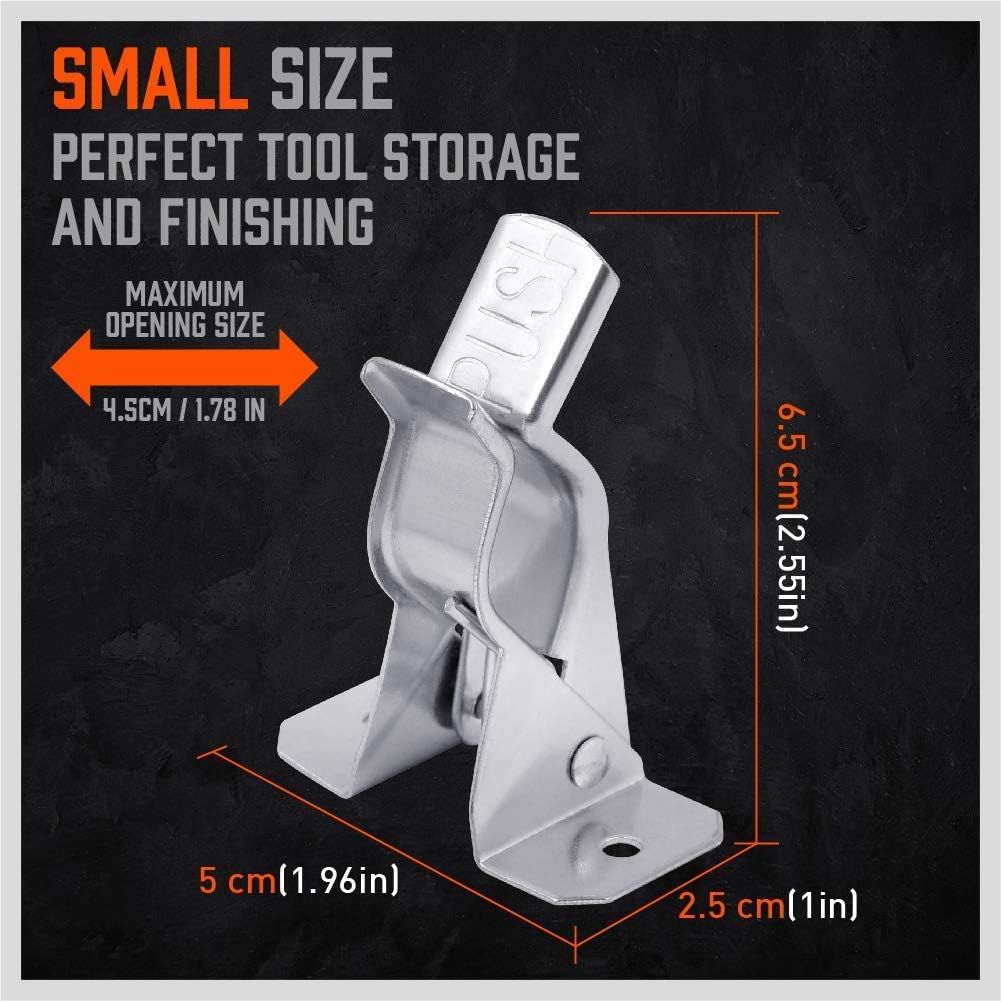 HORUSDY spring-loaded bulldog clamps for tool storage, garage, and garden organization