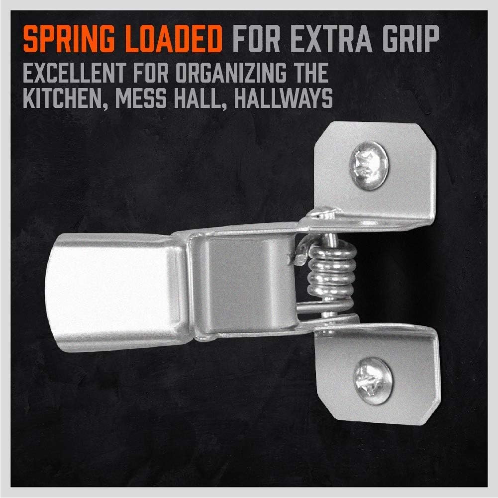 HORUSDY spring-loaded bulldog clamps for tool storage, garage, and garden organization