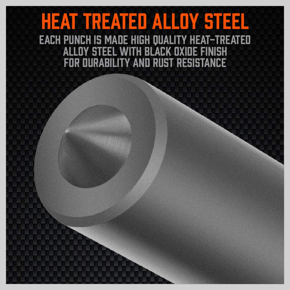 HORUSDY 28-piece black oxide transfer punch set with holder, precision machined punches for accurate marking