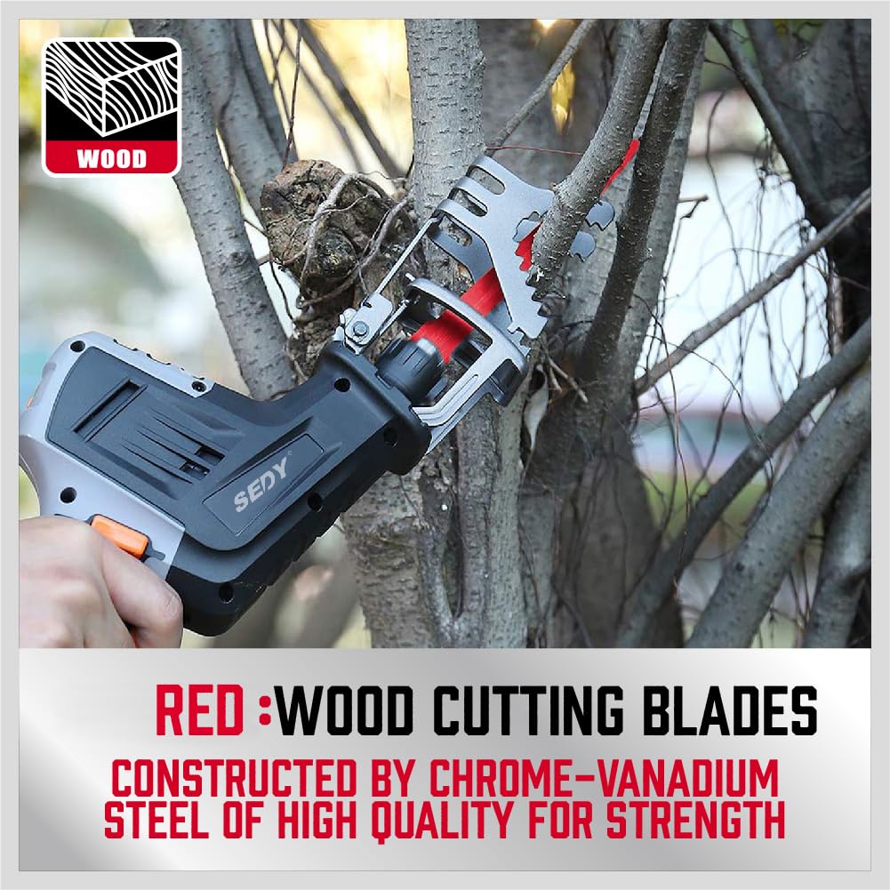 36-Piece Reciprocating Saw Blade Set for Wood and Metal, Includes Organizer Pouch