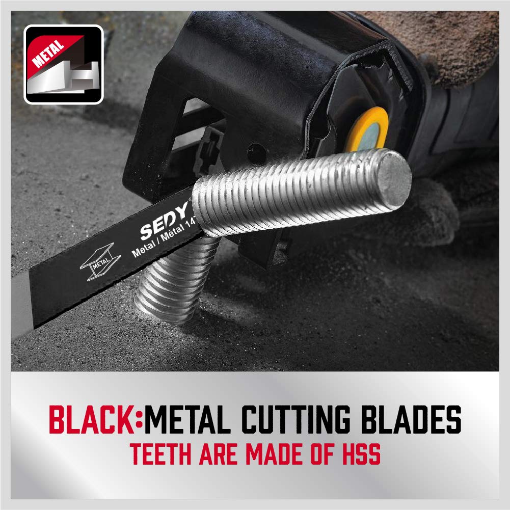 36-Piece Reciprocating Saw Blade Set for Wood and Metal, Includes Organizer Pouch