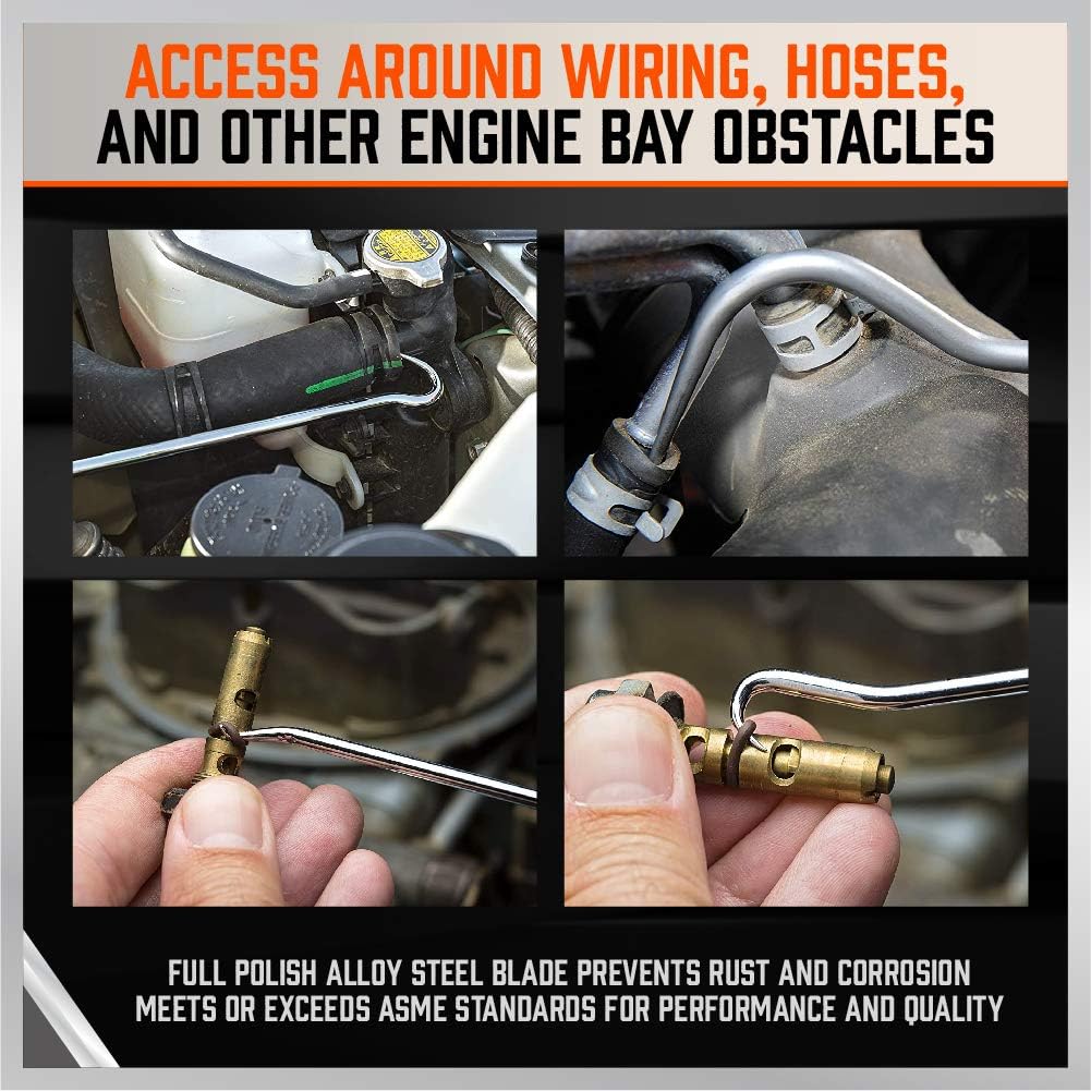 HORUSDY hook and pick set with ergonomic handles, alloy steel shafts, and storage pouch – 8-piece set for automotive and mechanic use