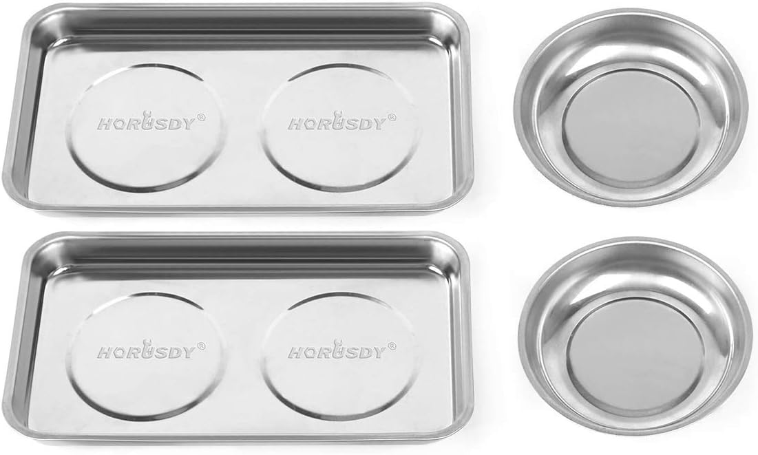 HORUSDY magnetic parts tray set with strong neodymium magnets for holding screws, bolts, and hardware