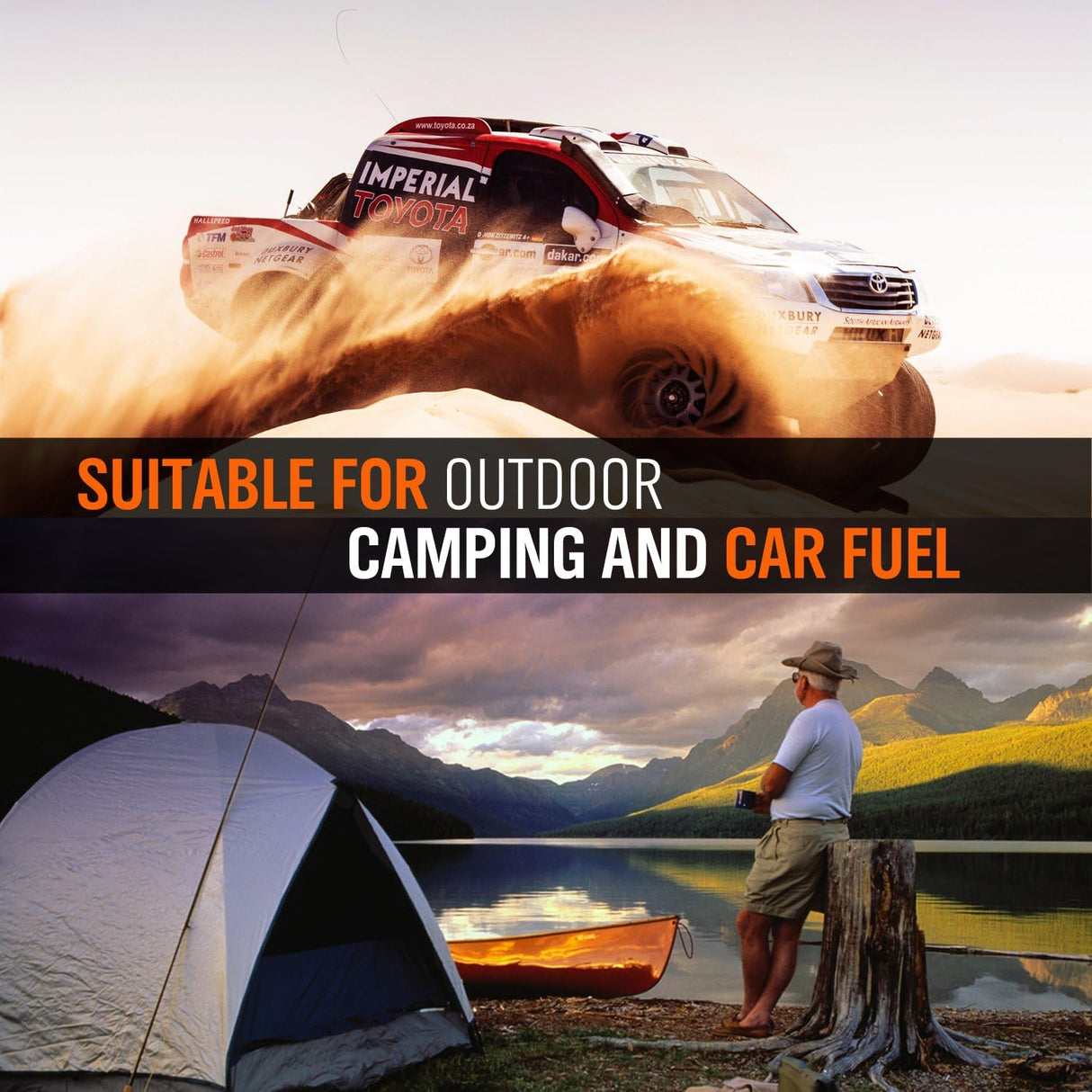 HORUSDY fuel transfer hose with copper nozzle, 1.8m anti-static siphon pump for car, gas, water, and camping