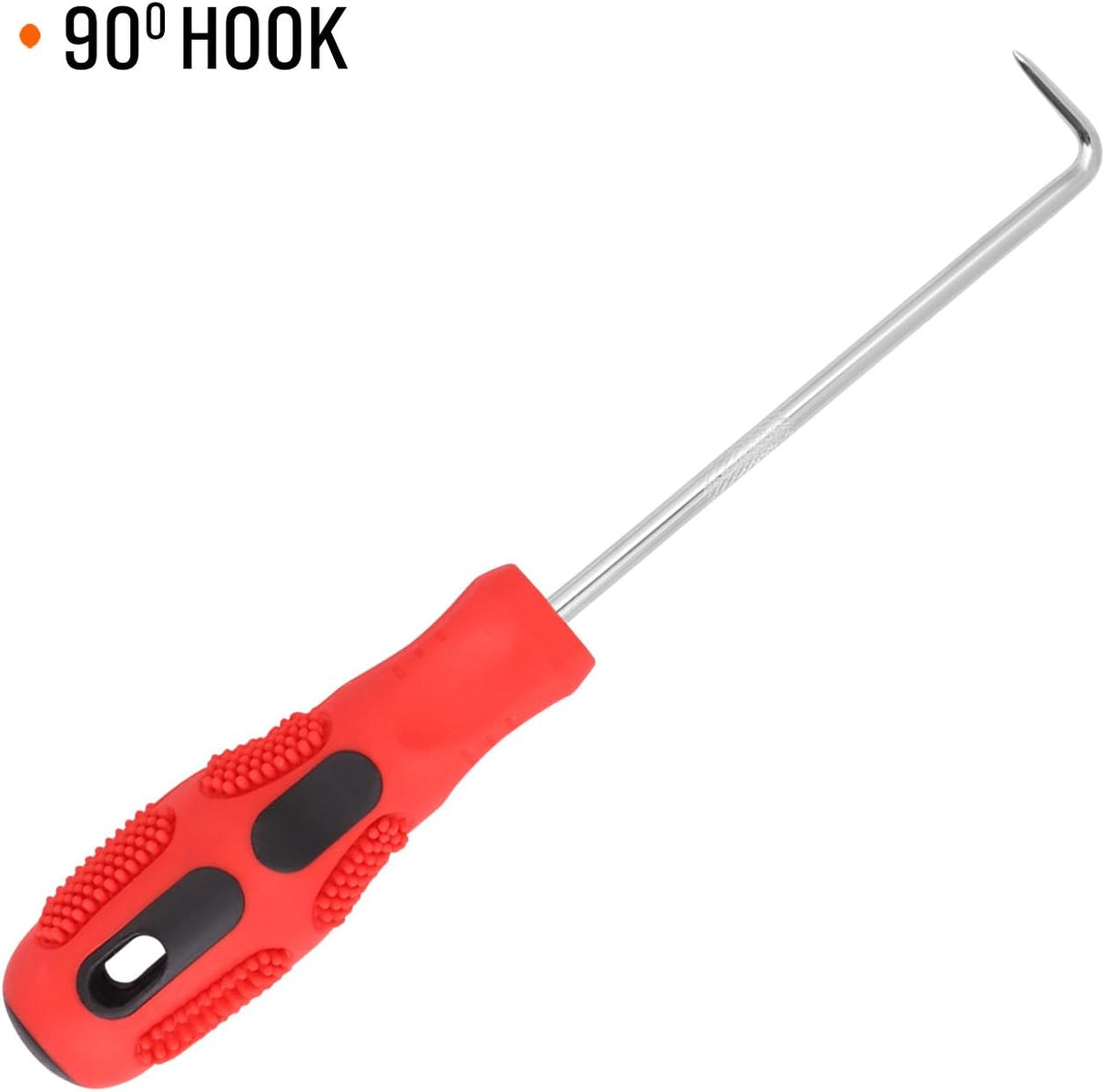 HORUSDY 4-piece mini pick and hook set with red anti-slip handles and zinc-plated chrome vanadium shafts for seal and O-ring removal