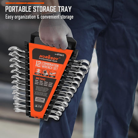HORUSDY Combination Wrench Set with Organizer