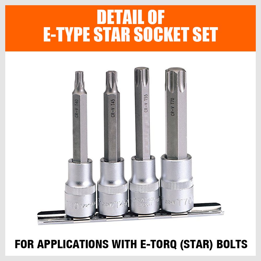 HORUSDY 11Pcs E Torx Socket Set Female External Star Socket Set E4 - E20 Torque Socket Set