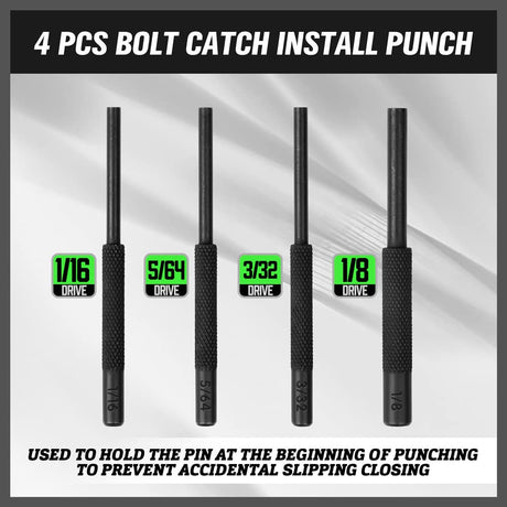 7-Piece Premium Roll Pin Starter Punch and Install Punch Set - 1/16, 5/64, 3/32, 1/8-inch