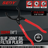 Premium 12" Adjustable Oil Filter Pliers, Universal Wrench Tool with Three-Speed Adjustment for Engine Filters, Conduit, Removal & Fittings - Versatile & Reliable for Mechanics & DIY Enthusiasts
