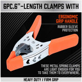 27-Piece 6-Inch Heavy Duty Spring Clamp Set, Large Metal Spring Clamps with 2.5-Inch Jaw Opening for Woodworking, Backdrops, Pool Covers, Photography & DIY Projects
