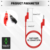 SWANLAKE 5-Piece Dual-Ended Banana Plug Test Leads, 1000V 15A 3.5ft/1M Multimeter Electrical 4mm Banana-Plug, Flexible Copper Banana Cable, Electrical Test Wires