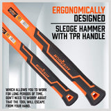 HORUSDY 5-Piece Hammer Set, 16oz and 32oz Ball Pein Hammers, 32oz Rubber Mallet, 3lb Sledge, 3lb Cross Peen Hammer