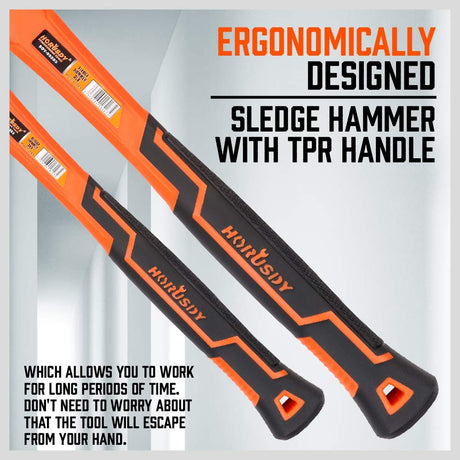 HORUSDY 5-Piece Hammer Set, 16oz and 32oz Ball Pein Hammers, 32oz Rubber Mallet, 3lb Sledge, 3lb Cross Peen Hammer