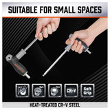 HORUSDY 18-Piece T-Handle allen wrench set, Inch/Metric Long Arm Ball End Hex Key Wrench Set, MM(1.5mm-10mm) SAE(1/16"-3/8")