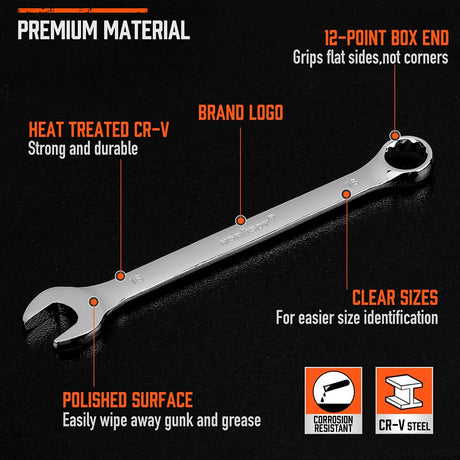 HORUSDY Combination Wrench Set with Organizer