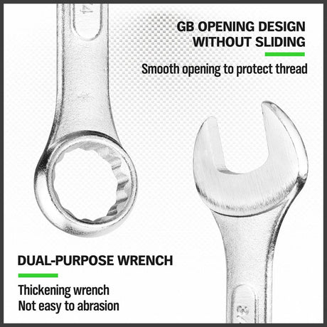 26-Piece Combination Wrench Set with Roll-up Pouch, SAE 1/4” - 1”, Metric 8mm - 24mm, Perfect for General Household, Garage, Auto Repairs and Travel Emergency
