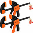 HORUSDY 6-Inch Bar Clamps for Woodworking, 2-Pack Quick Grip Clamps, Heavy-Duty F-Clamp & Spreader, Trigger Clamp with 150 LBS Load Limit for Woodworking, Carpentry, and DIY Projects