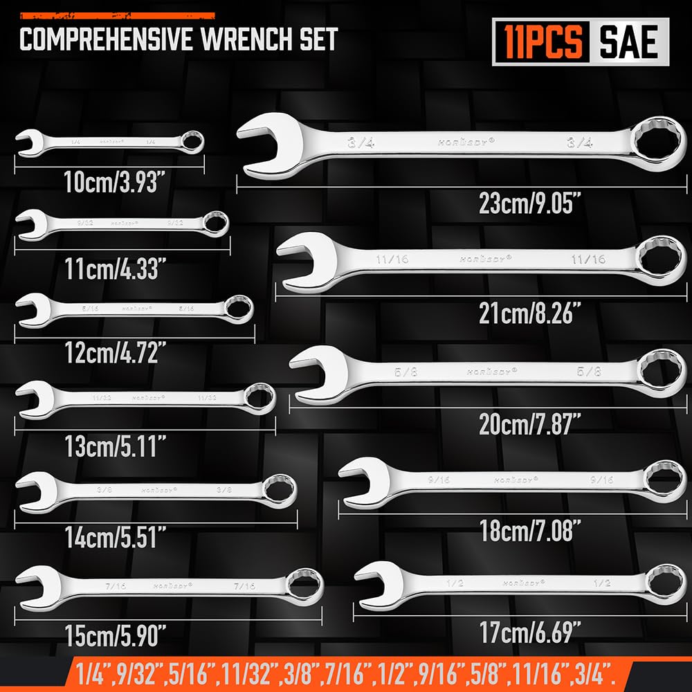 HORUSDY Combination Wrench Set with Organizer