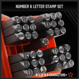 HORUSDY 37-Piece Easy-to-Pick Metal Letter & Number Stamp Set, 1/4” (6mm), Includes Star Symbol, Letter Punch Set for Jewelry, Metal, Leather & DIY Stamping
