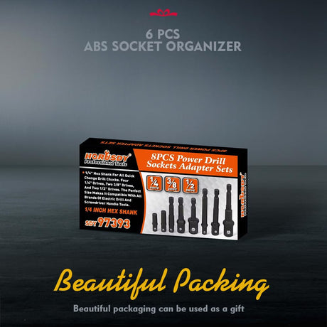 8-Piece Impact Sockets Adapter Sets, Hex Shank 1/4" 3/8" 1/2"