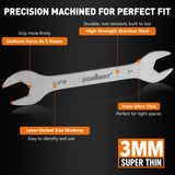 HORUSDY Thin Open End Wrench Set | Bike Wrench Set with Rolling Pouch | 19-Piece SAE & Metric | CR-V Steel | 1/4" to 1-1/16" & 5.5mm to 27mm for Mechanics