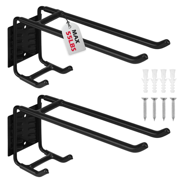 6-Piece Heavy Duty Rafter Hanger Hooks with 2-Piece Extension Straps, Vinyl Coated Large Metal Garage Utility Hooks for Hanging Bike Ladder Garden Tool Organizer (8 Pack, Orange)