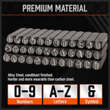 HORUSDY 36-Piece Number and Letter Stamp Set 5/16 (8mm) (A-Z) Punch Perfect for Imprinting metal stamping kit, Plastic, Wood, Leather
