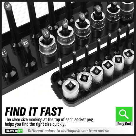 6-Piece Socket Organizer Set, Socket Holder for Tool Box Drawer